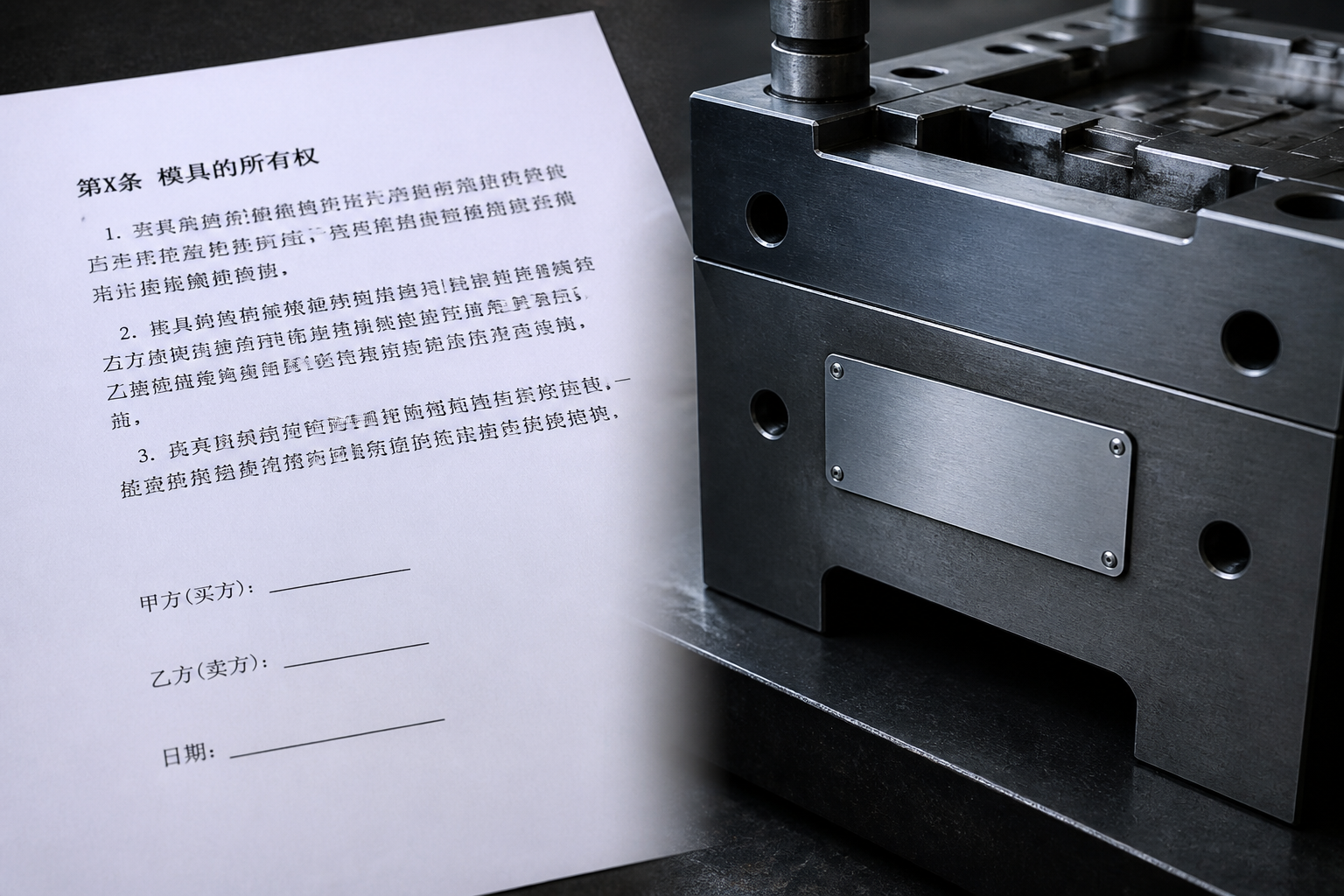 模具铭牌与合同条款标明买方所有