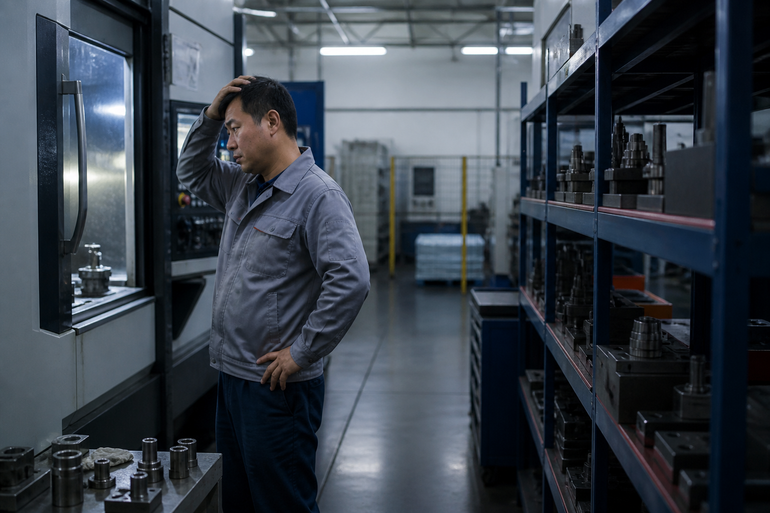 换型因模具不在工具房而停机等待