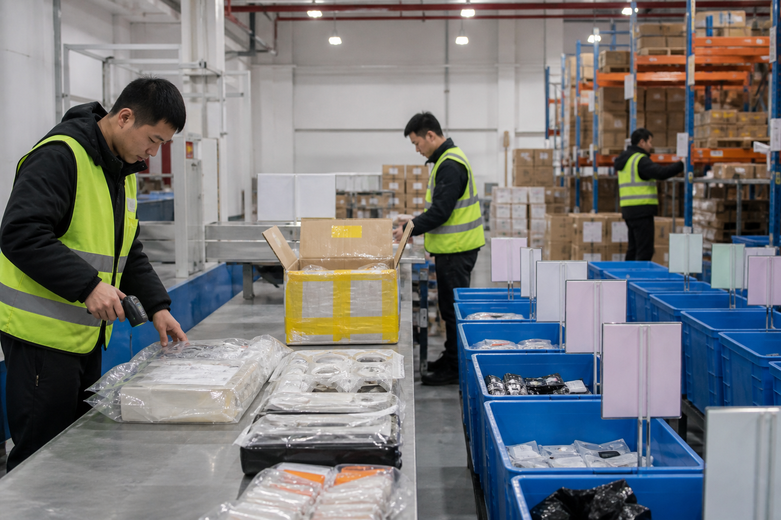 来料按批次分框检验入库保持身份