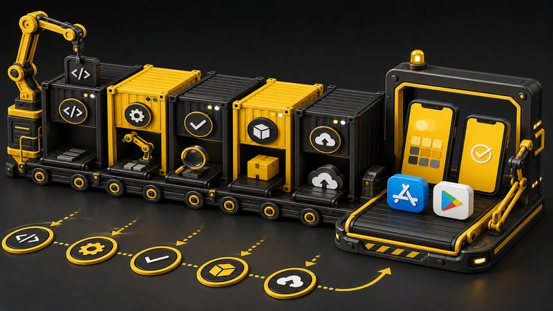 Mobile CI/CD pipeline conveyor with app